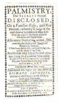 'Palmistry, the Secrets thereof Disclosed'